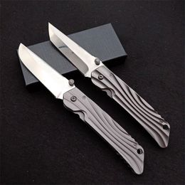 New Pocket Folding Knife 9Cr18Mov Mirror Polish Drop Point Blade Stainless Steel Handle Folder Knives Outdoor Tactical Gear