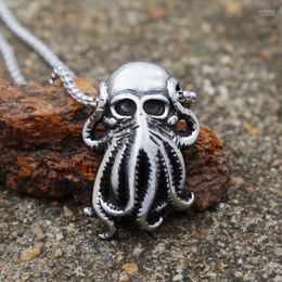 Pendant Necklaces Punk Hip Hop Cthulhu Octopus Necklace Stainless Steel Men Fashion Street Rock Animal Chain JewelryPendant Godl22