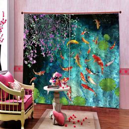 curtain modern Nine fish figure For living room bedroom Custom fashion nordic curtains 3D luxury home