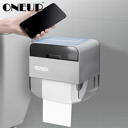 ONEUP Portable Toilet Paper Holder Plastic Double Layer Tissue Box Home Waterproof Storage Rack With Drawer Toilet Roll Holder T200425