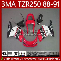 MOTO Bodywork For YAMAHA TZR250 TZR 250 TZR-250 R RS RR Red white 1988 1989 1990 1991 Body 115No.91 TZR250-R TZR250RR 88-91 YPVS 3MA TZR250R 88 89 90 91 OEM Fairing Kit