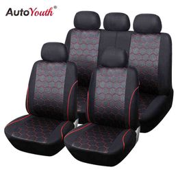 AUTOYOUTH Soccer Ball Style Car Seat Covers Jacquard Fabric Universal Fit Most Brand Vehicle Interior Accessories Seat Covers H220428