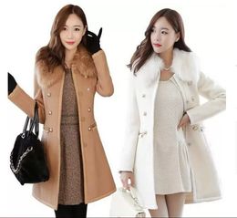 Зимняя женская шерстяная тканевая куртка, новая модная женская одежда, шерстяное шерстяное пальто Han Edition с воротником
