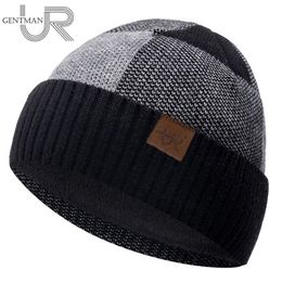 Unisex Winter Hat Add Fleece Warm Cap Lattice Stitching Soft Beanie Hat For Men Women Outdoor Thicken Ski Sports Knitted Hat 220812
