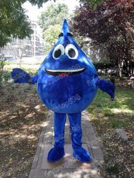 Halloween blue water drop Mascot Costume Top Quality Cartoon Anime theme character Adults Size Christmas Outdoor Advertising Outfit Suit