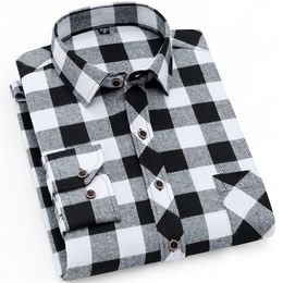 Fall Business Casual Men's Plaid Shirt Brand High Quality Male Office Red Black Chequered Long Sleeve Shirts Clothes 220330