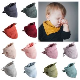 Baby gauze saliva towel Party Favour kids double-deck cotton gauze Bib Infants eating meal triangle Bib T9I001976