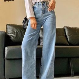 GOPLUS Jeans Woman Y2k Wide Leg Pants High Waist Mom Jeans Korean Fashion Denim Trousers Blue Jean Pantalon Large Femme C11855 220701