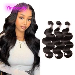 Brazilian Human Hair Extensions 6 Pieces Body Wave Peruvian Indian Malaysian Virgin Hair Wefts 10-30inch Natural Color