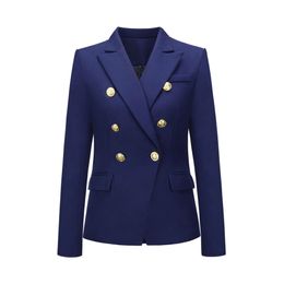 M1015 Womens Suits & Blazers TOP QUALITY New Fashion 2022 Designer Jacket Women's Classic Double Breasted Metal Lion Buttons Blazer Outer Size S-2XL