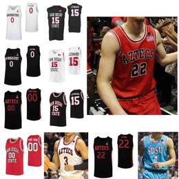 Custom San Diego State Aztecs College Basketball Jerseys Mens YKawhi 15 Leonard Malachi Flynn Keshad Johnson Adam Aguek Arop Stitched