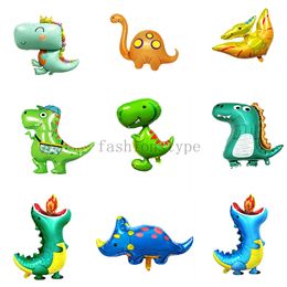 Cartoon big dinosaur Aluminium film balloon Q version Tyrannosaurus rex forest theme party layout decoration supplies