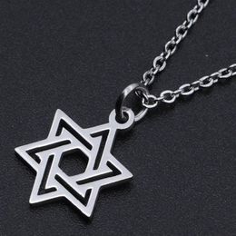 Colares pendentes Estrela de David Charm de aço inoxidável colar para mulheres Aceite Ordem Ordem delicada de jóias de moda de moda