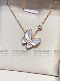 Pendant Necklaces Necklace Female Butterfly White Mother-of-Pearl Light Luxury Sterling Silver Rose Gold Ins Choker Christmas
