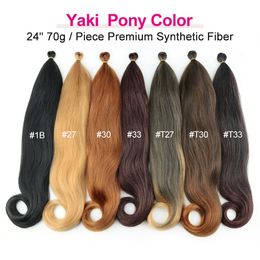 Kanekalon Yaky Straight Yaki Pony Braid Hair Ombre Synthetic Styles Braiding Hair Extensions Crochet Braids Coloured Braid Fake Hair