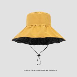 Spring Summer Wide Brim Sun Hat Women Outdoor Travel Beach Bucket Ladies Casual s Women's Solid Oversized