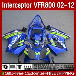 Movistar Blue Bodywork For HONDA Interceptor VFR800 VFR 800 RR CC 800RR 02-12 Bodys 129No.9 800CC VFR800RR 02 03 04 05 06 07 VFR-800 2002 2008 2009 2010 2011 2012 Fairing