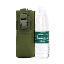 Drinkware Handle Tactical walkie-talkie bag Multifunctional camouflage water bottle bags Military fan outdoor sports waters bottle sleeve Molle accessory bages