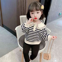 Toddler Kids Clothes Striped Girls Outfits Sweatshirt Pants Costumes For Girls Spring Autumn Tracksuits For Children 210412