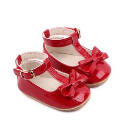 Bebek kız ayakkabıları çocuklar yay ayakkabıları bahar sonbahar yeni doğan bebek yumuşak ilk yürüyüşçüler beşik ayakkabılar