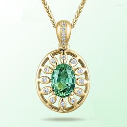 Pendant Necklaces Gold Color Lucky Green God Eye Clear CZ Necklace For Women Statement Jewelry GiftPendant Heal22