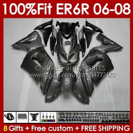 OEM Fairings Kit For KAWASAKI NINJA ER6 650 R ER 6 F 650R ER6F 06 07 08 Body 139No.71 650-R ER 6F ER-6F 2006 2007 2008 650R-ER6F 06-08 Injection Mould Bodywork silvery grey