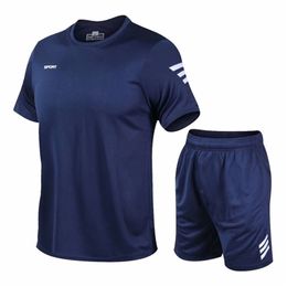 Quick Dry Men Running Sets Sports suits Costumes gym Fitness Clothing Summer Men's Football Tracksuit Uniforms Sportswear 220610