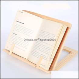 Other Desk Accessories Wood Book Stand Holder Adjustable Portable Wooden Dhdlp