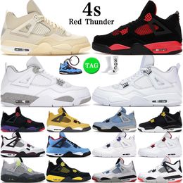 clear men cream Canada - mens basketball shoes 4s Black Cat Red Thunder 4 University Blue Sail White Oreo Tour Yellow Bordeaux men women outdoor sports trainers sneakers newest