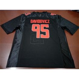 Chen37 Goodjob Men Youth women Rutgers Scarlet Knight Justin Davidovicz #95 Football Jersey size s-5XL or custom any name or number jersey