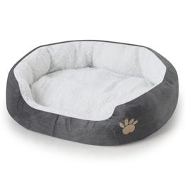 Stylish Warm Dog Bed Soft round Mats for Small Medium Autumn Winter Pet s House Cat 6 Colour Y200330