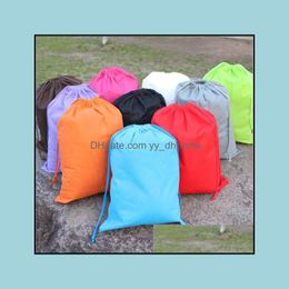 Storage Bags Home Organisation Housekee Garden Ll Non Woven Sack With Rope Bag Travel Port Dhnka