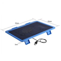 Universal Under 14 inch Laptop Cooler Cooling Pad Base Big Fan USB with Holder Stand