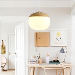 Pendant Lamps Milado Modern Creative Glass And Wood Nuts Lights Warm Yellow White Bulb LampPendant