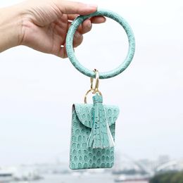 Stone pattern Key PU Wallet Credit ID Money Case for Men Women Bracelet Card Holder Coin Purse Handbags