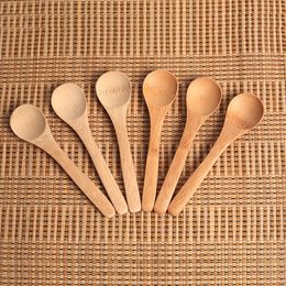 Wooden Jam Spoon Baby Honey Spoons Coffee Scoop New Delicate Kitchen Using Condiment Small DH1236