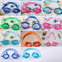 Children Colourful Swim Goggles Boys Girls Cute Cartoon Swimming Glasses Kids Waterproof Silicone Anti Fog UV Watersports Eyewea G220422
