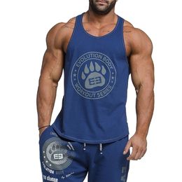 Men's fashion Sleeveless Fitness Bodybuilding Muscle Undershirt Gym Running Exercise Sport Tank Top Men Vest 220601