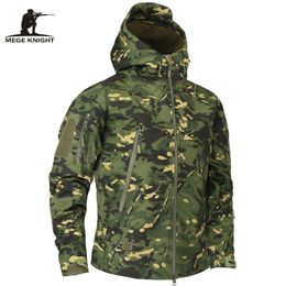 Mens Jackets Mege Brand Clothing Autumn Mens Military Camouflage Fleece Jacket 220823