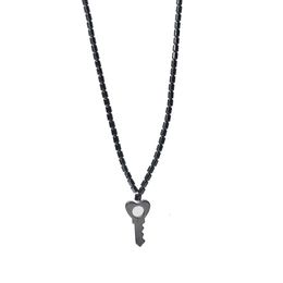Key Shape Hematite Pendant Natural Stone Pendant Necklace Magnetic Necklace Beads Jewellery For Men Women