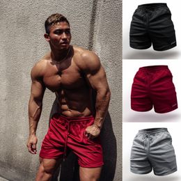Summer men mesh shorts casual gym Bodybuilding fitness exercise beach Man breathable jogger brand Quick Dry Workout shorts