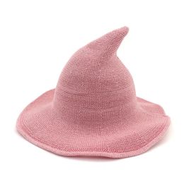 Steeple Halloween Korean Version Foldable Witch Hat Spring Autumn Fashion Solid Color Fisherman'S Hat Basin Cap