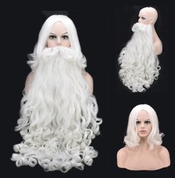 Christmas Wigs White Long Curly Hair Festival Wig Wholesale