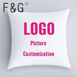 Picture Customization Soft Short Plush Velvet Decorative Pillow Case Bar el Home Custom Cushion Cover 45x45CM 220622