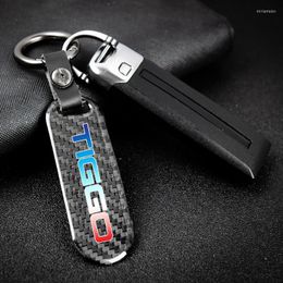 Keychains For CHERY TIGGO 3 4 5 7 PRO 8 Fashion High-end Carbon Fiber Material Metal Keychain Automotive Goods Car Accessoriesessories Miri2