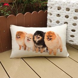 Pillow Case Cute Animals Dog Print Long Waist Pillow Case s 30x50cm Decorative Cushion Cover For Sofa Seat Home Decor 220623