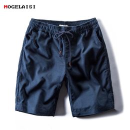 2019 new summer linen shorts men solid Chinese style cotton linen loose casual shorts Straight elastic waist shorts Asian size T200409