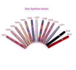 Newest 17styles Self-adhesive Eyeliner Pen Glue-free Magnetic-free for False Eyelashes Waterproof Eye Liner Pencil Top Quality DHL