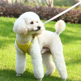 Dog Collars & Leashes Body Harness Breathable Mesh Pet Straps Reflective Breastplate Adjustable Vest Leash Easy Control Breast-Band Supplies