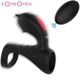 Silicone Cock Ring Vibrator Delay Premature Ejaculation Vibrating Penis Rings Adult sexy Toys For Men Masturbator Chastity Device